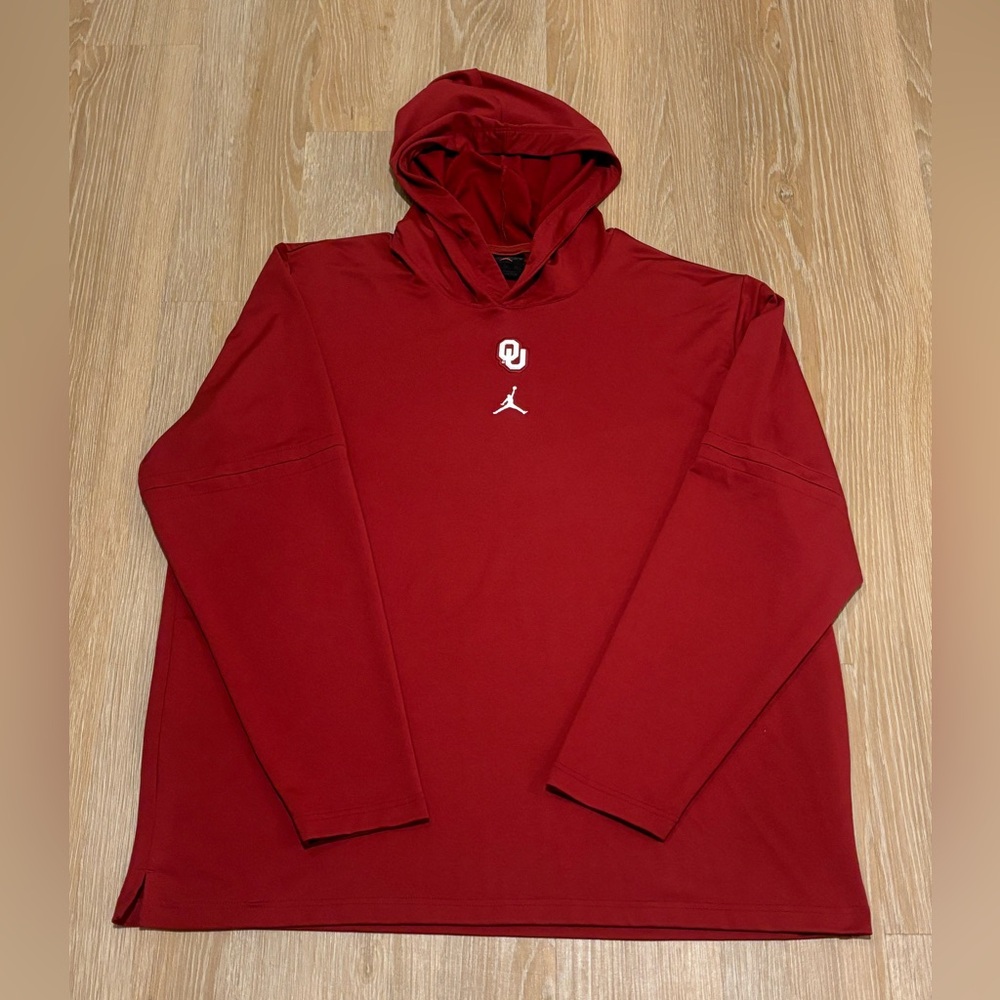 NIKE OKLAHOMA SOONERS MENS CRIMSON JORDAN TEAM ISSUE PLAYER HOOD Size XXL